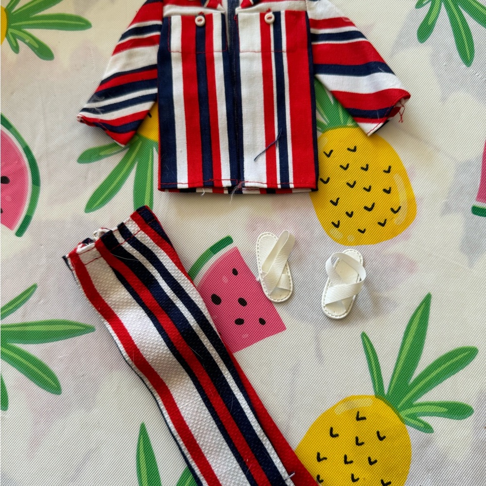 Barbie Ken Striped Outfit Shirt Pants and Shoes RARE